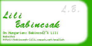lili babincsak business card